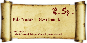 Mándoki Szulamit névjegykártya
